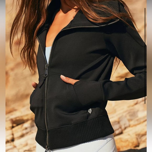 Free People Movement lead the pack full zip black jacket size S - Picture 7 of 11